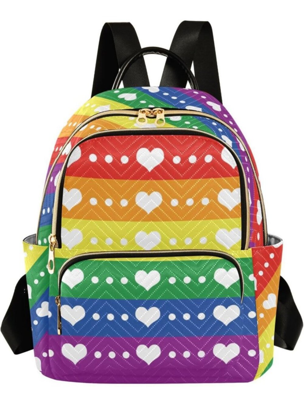 Colorful LGBTQ Rainbow Pride Quilted Backpack Purse - Stylish Women's Fashion